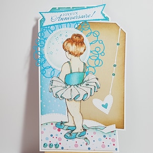 Tarjeta de cumpleaños para niñas, tarjeta de danza clásica, tarjeta de cumpleaños de danza, tarjeta de cumpleaños de niña, tarjeta de cumpleaños de niña.