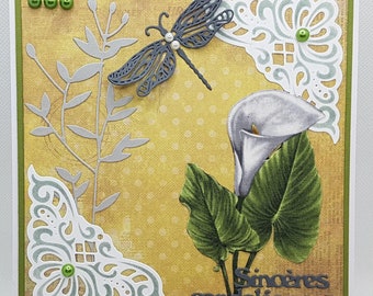 Handmade sincere condolence card, sympathy card, handmade funeral card, handmade mourning card, condolence card.