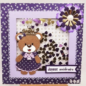 Carte anniversaire petite fille à secouer, carte anniversaire à secouer, carte anniversaire petite fille, carte anniversaire enfant.