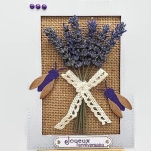 Flower bouquet card, dried flower birthday card, dried flower card, woman's birthday card, handmade woman's card.