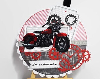 Carte D Anniversaire De Moto Etsy