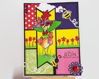 Carte D Anniversaire De Poule Etsy