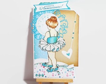 Carte anniversaire fille, carte danse classique, carte anniversaire danse, carte anniversaire jeune fille, carte anniversaire fille.