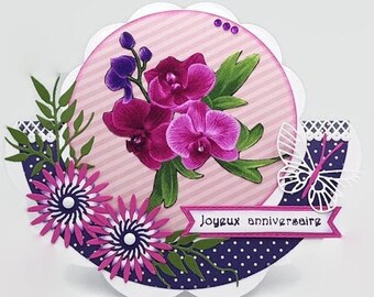 Orchid Birthday Card Etsy France