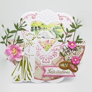 Wedding congratulations card, handmade wedding card, wedding congratulations card, wedding card, unique wedding card.