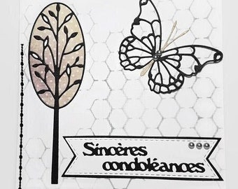 Handmade condolence card, sincere condolence card, condolence card, condolence thank you card, handmade death card.