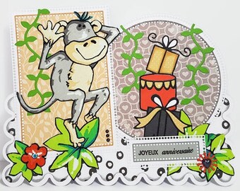 Carte D Anniversaire De Singe Etsy Carte D Anniversaire De Singe Etsy