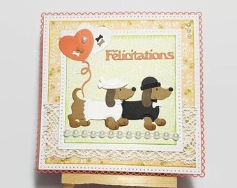 Wedding congratulations card, wedding anniversary card, handmade wedding card, wedding congratulations card, humor card.