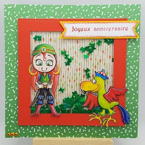 Pirate birthday card, 3D pirate card, 3D birthday card, girl&#39;s birthday card, 3D girl&#39;s birthday card, girl&#39;s card.