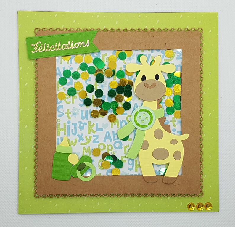 Shake baby boy card, shaker boy card, congratulations baby boy card, congratulations baby boy card, baby card image 2