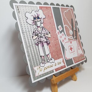 Carte de rétablissement, carte prompt rétablissement, carte pour malade, carte bon rétablissement, carte de rétablissement faite main. image 6
