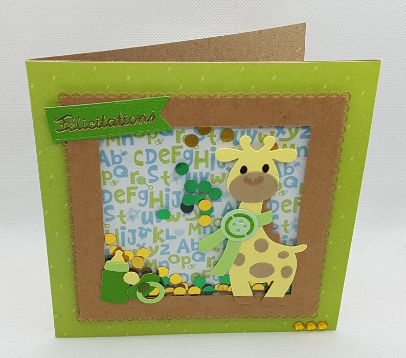 Shake baby boy card, shaker boy card, congratulations baby boy card, congratulations baby boy card, baby card image 6