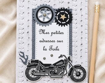 Motorcycle password notebook – Men's internet login directory – Vintage motorcycle access code notebook – Gift for a biker man