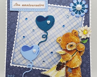 3D birthday card for boys, 3D card for boys, 3D birthday card, little boy birthday card, handmade boy card, boy card.
