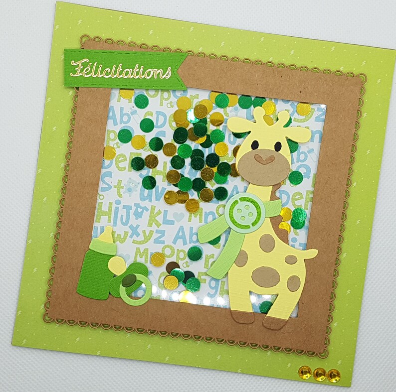 Shake baby boy card, shaker boy card, congratulations baby boy card, congratulations baby boy card, baby card image 4
