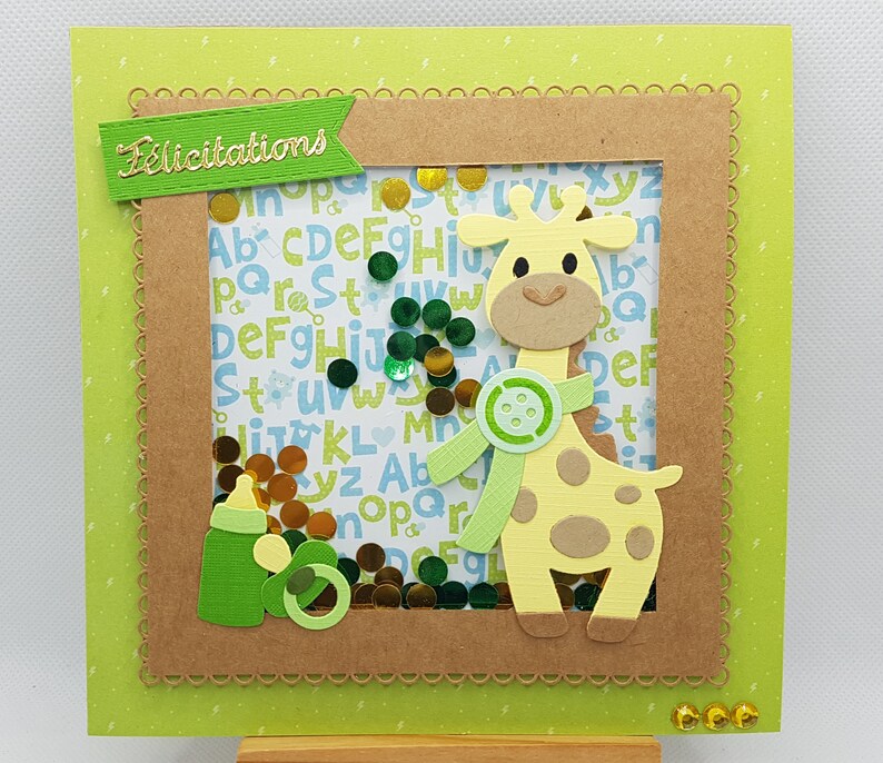 Shake baby boy card, shaker boy card, congratulations baby boy card, congratulations baby boy card, baby card image 9