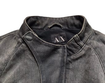 Vintage Armani Exchange Racing Biker Denim Jacket Xsmall Size - Etsy