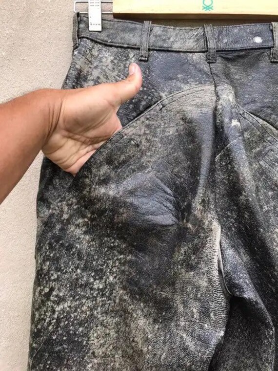 RARE Vintage Yohji Yamamoto Signature Leather Pants Acid Wash