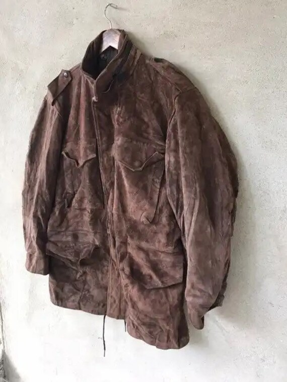 RARE Vintage 70s Military Us Army Leather Jacket Idea… Gem