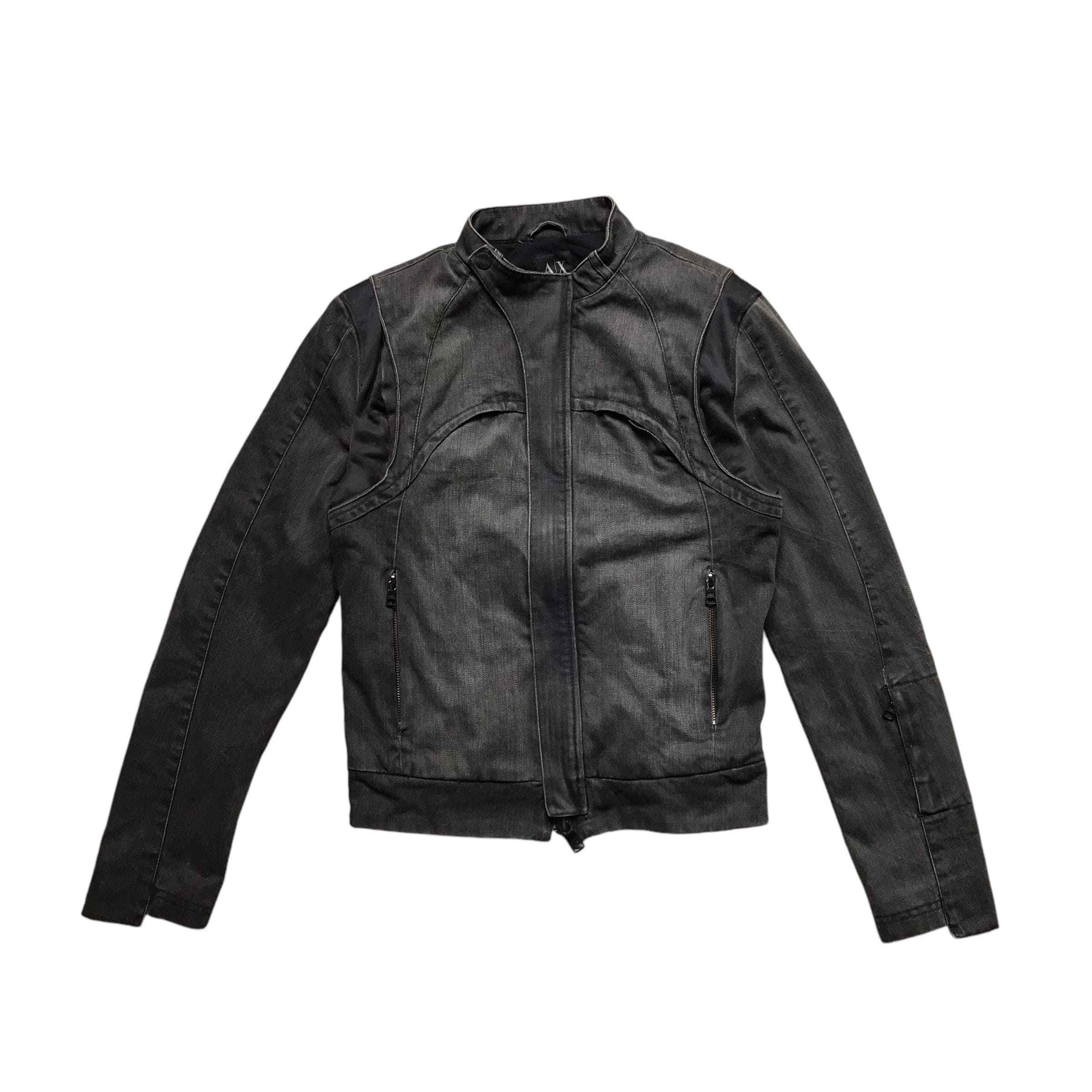 Vintage Armani Exchange Racing Biker Denim Jacket Xsmall Size - Etsy