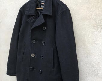 ZELDZAME vintage Alpha Industries wollen jas / Avirex / b3 / groot formaat