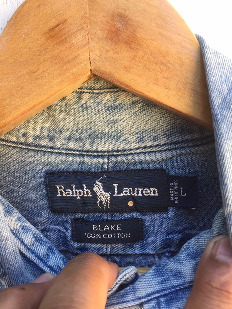 Rare Vintage Polo Ralph Lauren Button Shirt Denim - Etsy