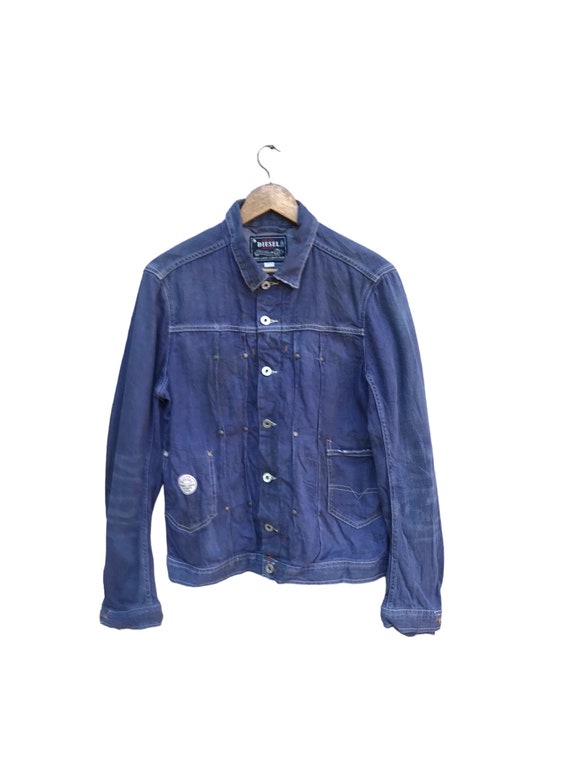 Diesel, RARE Vintage Diesel Distressed Denim Jacket Parachute multi Pocket