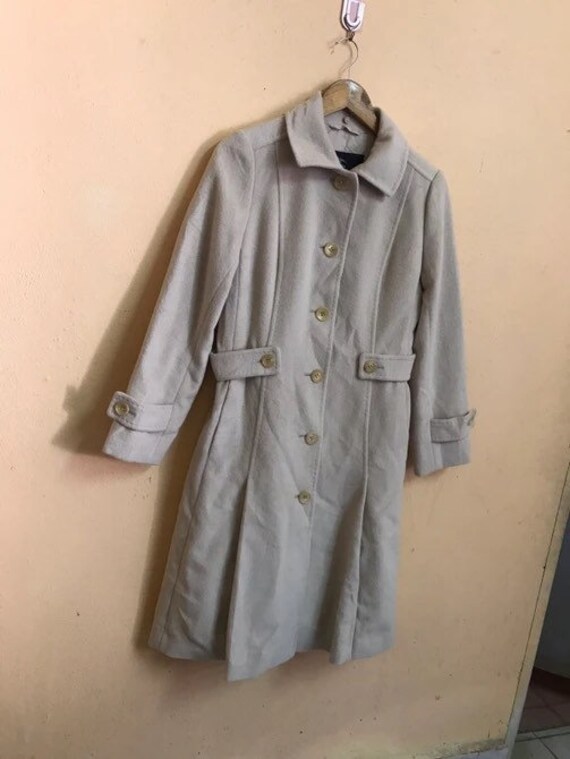 Vintage Burberry London Wool Trench Coat Women - image 3