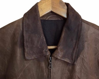 90's] Old JIL SANDER Leather Jacket Size.48
