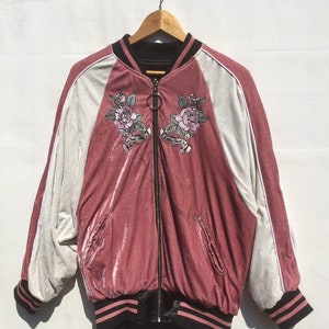 Rare Vintage Souvenir Japanese Sukajan Flora jacket Japanese style