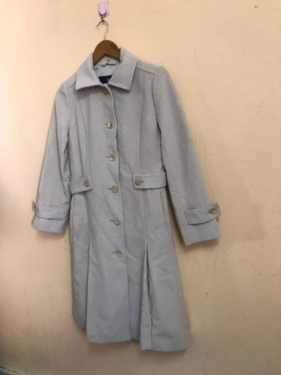 Vintage Burberry London Wool Trench Coat Women - image 2