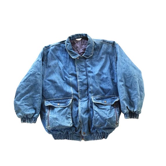 HEAT !! Vintage Firme Issey Miyake Bomber Jacket Distressed Denim