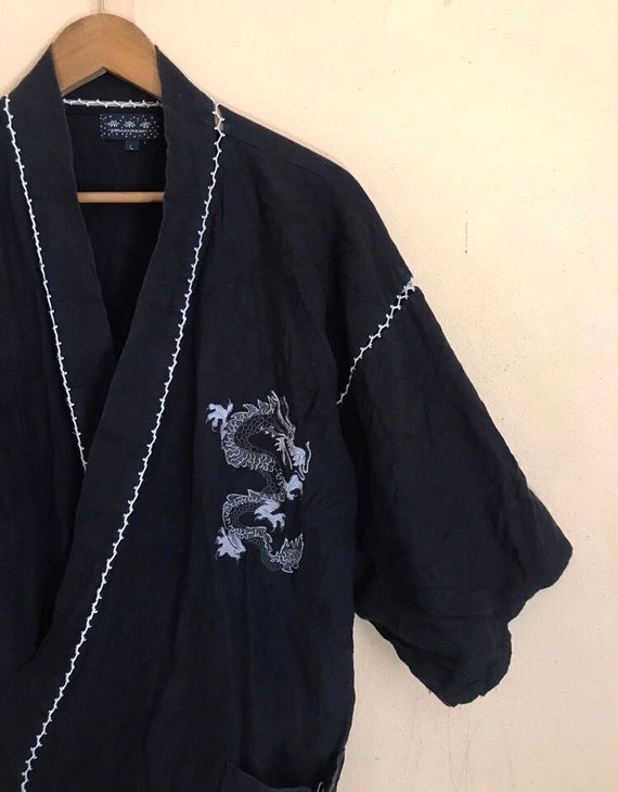 Rare Vintage Kimono Dragon Samurai Jacket Japanes… - image 7