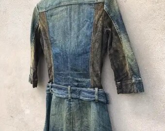ゆみ　Vintage StitchedDenimJacket LLALAB RARE Vintage Diesel Women Dress Denim LGB If Six Was Nine
