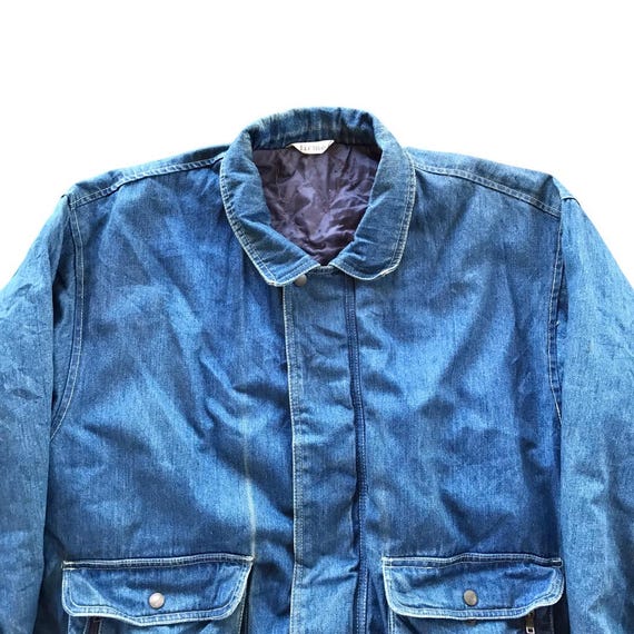 HEAT !! Vintage Firme Issey Miyake Bomber Jacket Distressed Denim