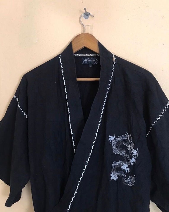Rare Vintage Kimono Dragon Samurai Jacket Japanes… - image 8