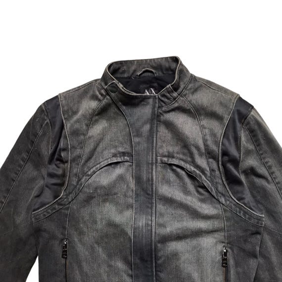 Vintage Armani Exchange Racing Biker Denim Jacket Xsmall Size - Etsy