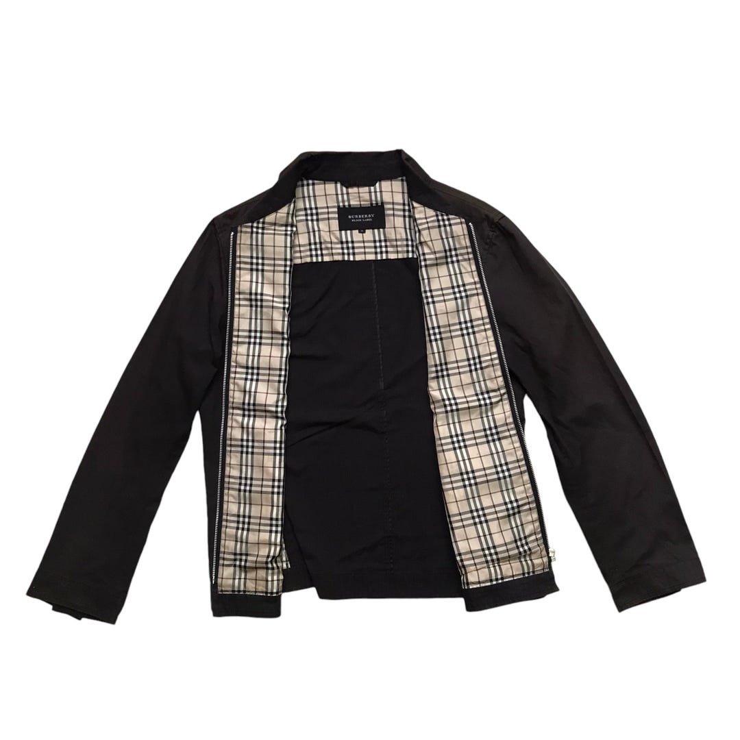 Vintage 90s Burberry Black Label Harrington Jacket Workers Small