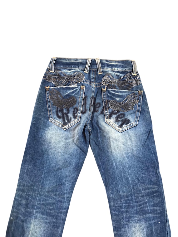 Heat Red Pepper Disressed Denim-size 32-if Six Was Nine - Etsy