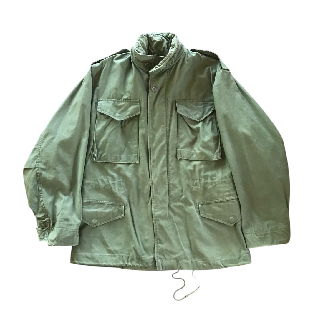Vintage US Army Green Jacket Man Field Jacket Usn Avirex Alpha