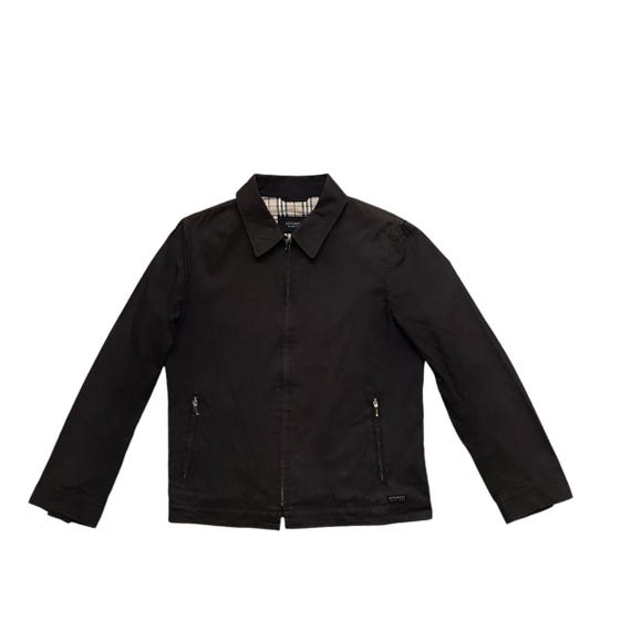 Vintage 90s Burberry Black Label Harrington Jacket Workers Small