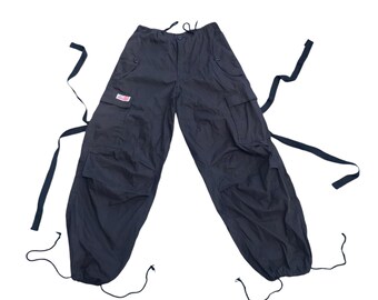 パンツ 90s UFO parachute design PT cargo pants NWT VINTAGE 90S UFO SPELLOUT PARACHUTE RAVE BAGGY CARGO