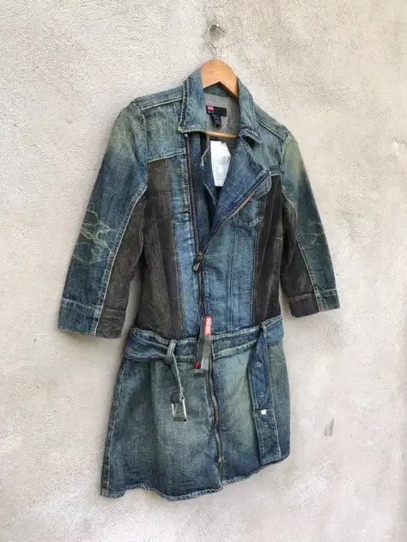 RARE Vintage Diesel Women Dress Denim LGB If Six Was Nine