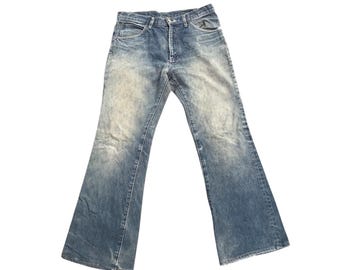 Vintage jaren 90 Wrangler denim flared, distressed-maat 31