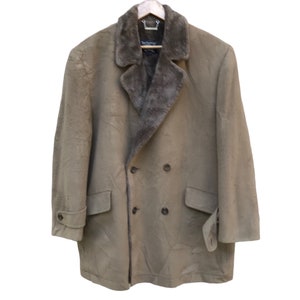 RARE Vintage Burberry Wool Sherpa Jacket Double Collars / large size