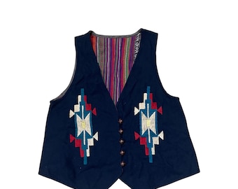 70s Ortega's Green Chimayo Vest With Peter Pan Collar, Size M - Etsy