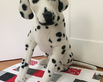 Black, White + Red handmade quilted dog blanket; for every one purchased, one will be donated to a rescue dog!