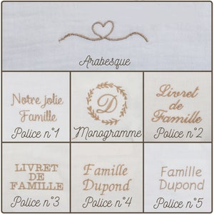 Protège livret de famille personnalisable Collection Toile de Jouy bleu ciel image 3