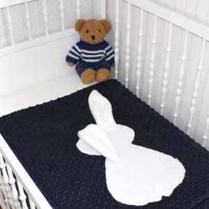 Couverture Lapin Bleu marine