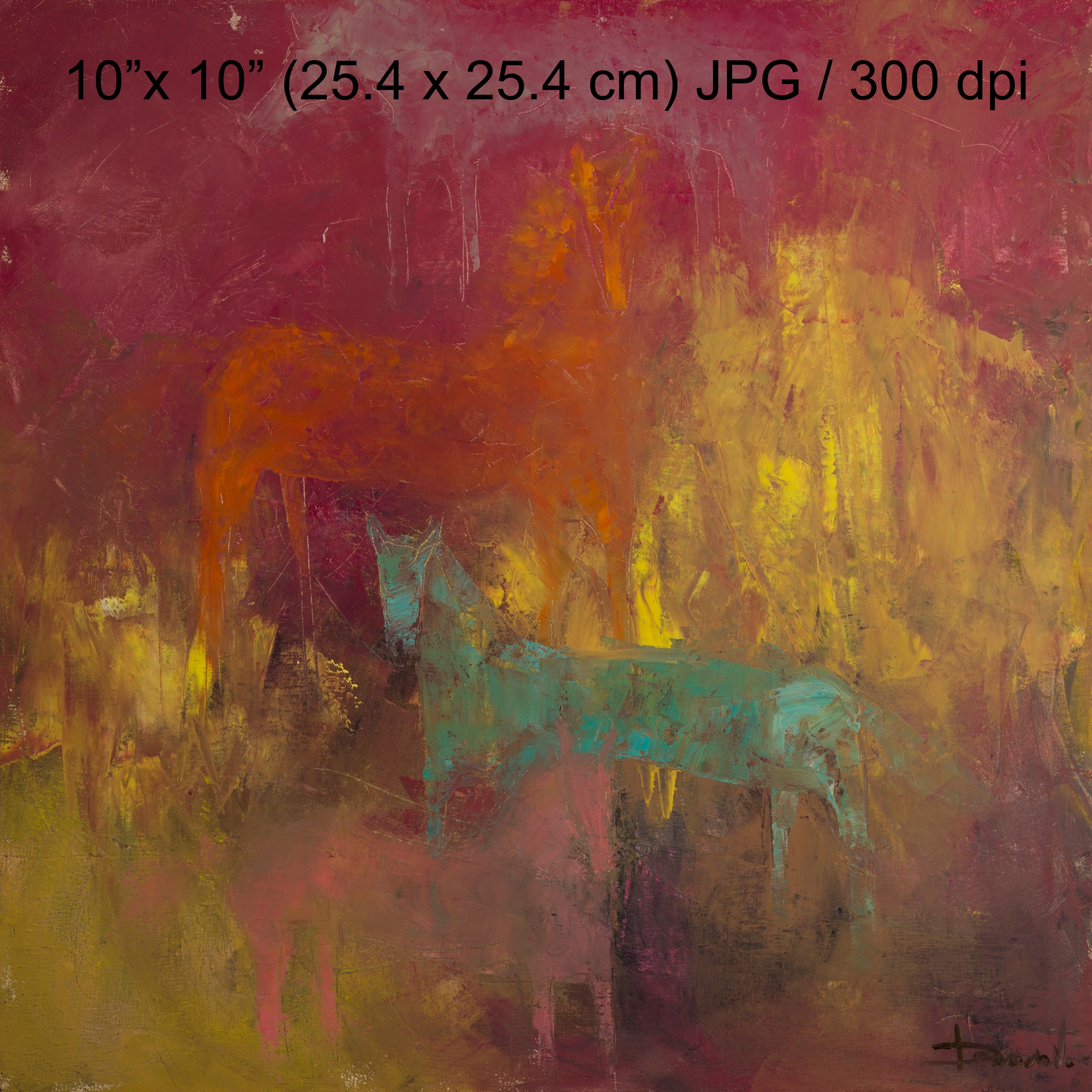 Hedendaagse kunst print abstracte print paarden kunst print Etsy